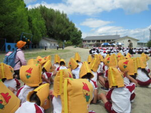 やまて認定こども園から山手小学校まで、１１分３０秒で避難出来ました。